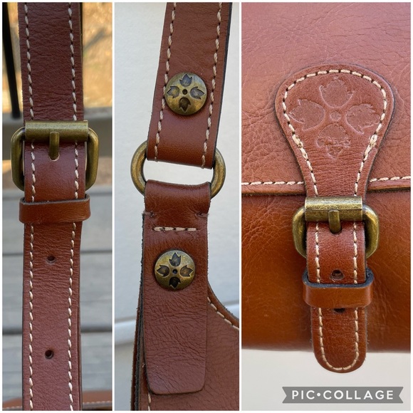Patricia Nash London Saddle Bag - Full-Grain Leather Crossbody Bag With European Map Design